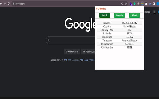IP Fetcher  from Chrome web store to be run with OffiDocs Chromium online