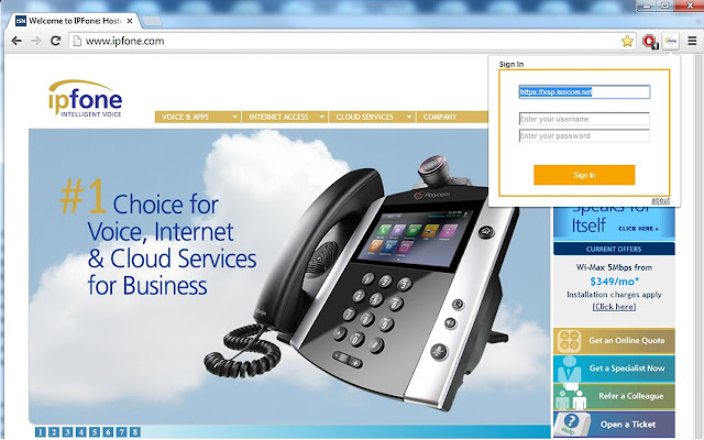 IPFone Dialer para Google Chrome™ de Chrome web store se ejecutará con OffiDocs Chromium en línea