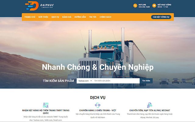Chrome web mağazasından Đại Phúc Logistics, çevrimiçi OffiDocs Chromium ile çalıştırılacak