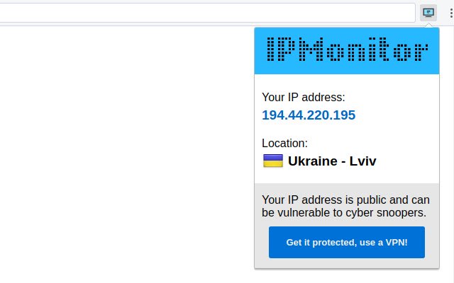 Chrome വെബ് സ്റ്റോറിൽ നിന്നുള്ള IPMonitor, OffiDocs Chromium ഓൺലൈനിൽ പ്രവർത്തിക്കും