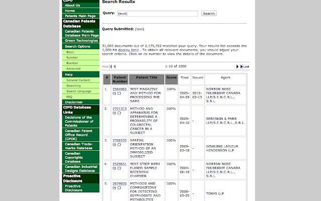IPPractice.ca CIPO Database Tool  from Chrome web store to be run with OffiDocs Chromium online