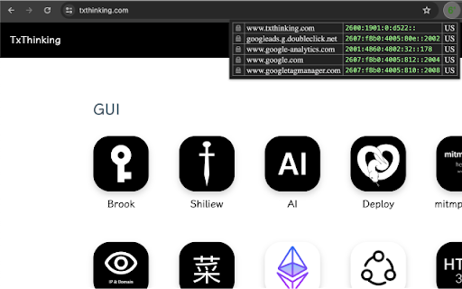 IPvBar  from Chrome web store to be run with OffiDocs Chromium online