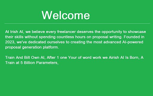 Irish AI Proposal writer Your Fast Mover Proposal Buddy  from Chrome web store to be run with OffiDocs Chromium online