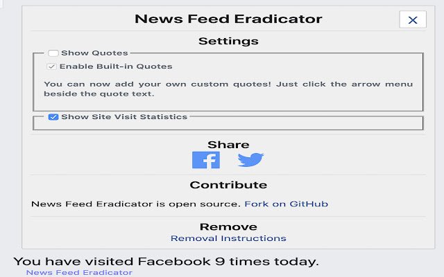 Ishaans News Feed Eradicator  from Chrome web store to be run with OffiDocs Chromium online