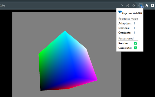 Is it WebGPU?  from Chrome web store to be run with OffiDocs Chromium online