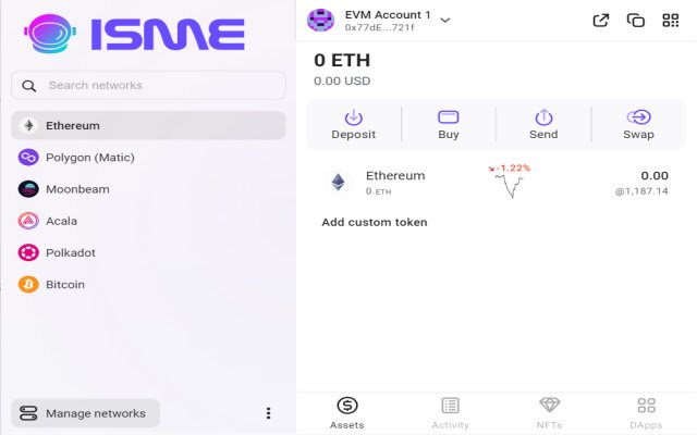 Isme: Ethereum-, BSC- und BTC-Wallet aus dem Chrome-Webshop zur Ausführung mit OffiDocs Chromium online