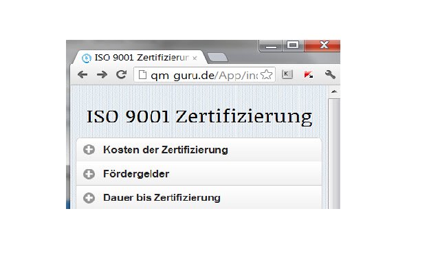 ISO 9001 Kosten từ cửa hàng Chrome trực tuyến sẽ được chạy với OffiDocs Chrome trực tuyến