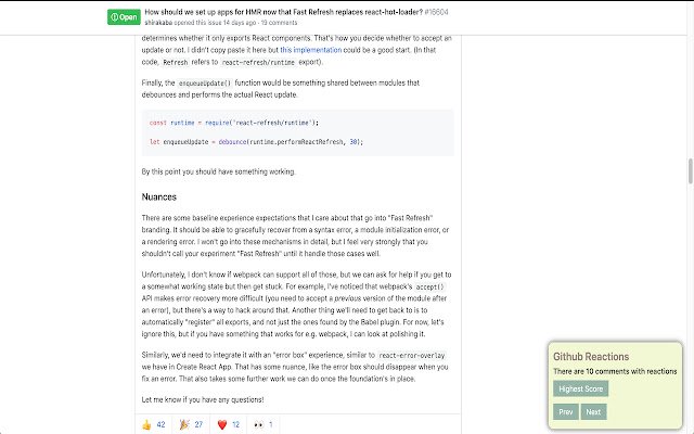 Issues Reactions Finder  from Chrome web store to be run with OffiDocs Chromium online