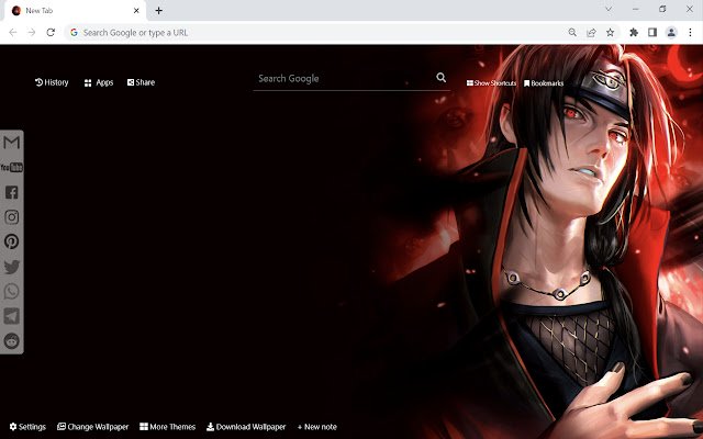 Hình nền Itachi Uchiha từ cửa hàng Chrome trực tuyến sẽ được chạy với OffiDocs Chromium trực tuyến