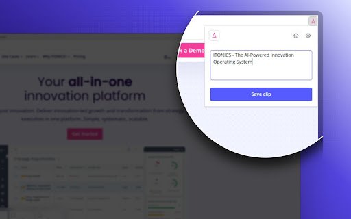 ITONICS Web Clipper  from Chrome web store to be run with OffiDocs Chromium online
