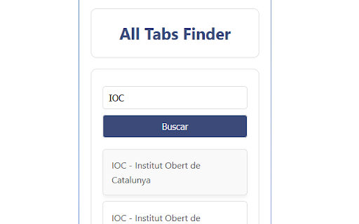 itrascastro All Tabs Finder from Chrome web store to be run with OffiDocs Chromium online itrascastro All Tabs Finder from Chrome web store to be run with OffiDocs Chromium online