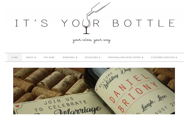 ItsYourBottleEl hogar del vino personalizado de la tienda web de Chrome se ejecutará con OffiDocs Chromium en línea