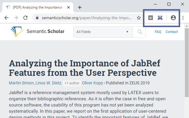 Расширение браузера JabRef из интернет-магазина Chrome будет работать с OffiDocs Chromium онлайн