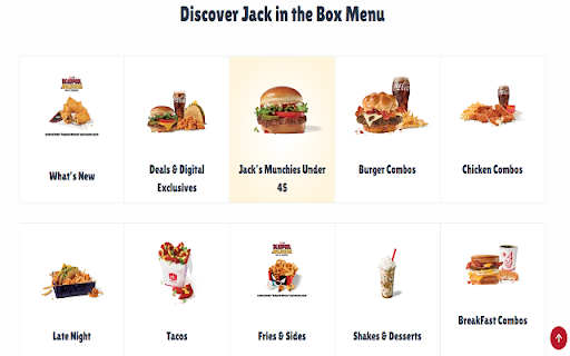Jack in the box meanu  from Chrome web store to be run with OffiDocs Chromium online