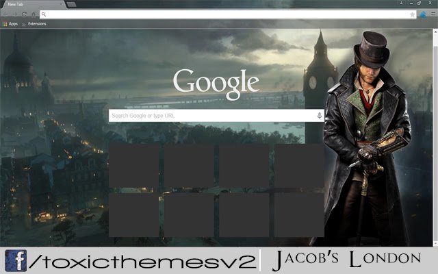 Jacobs London Assassins Creed Syndicate dal web store di Chrome verrà eseguito con OffiDocs Chromium online