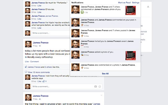 क्रोम वेब स्टोर से जेम्स फ्रेंको एक्सटेंशन को ऑनलाइन ऑफीडॉक्स क्रोमियम के साथ चलाया जाएगा