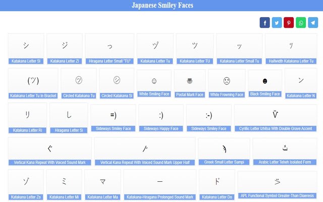 Mga Japanese Smiley Faces ジ Kopyahin At I-paste mula sa Chrome web store na tatakbo sa OffiDocs Chromium online