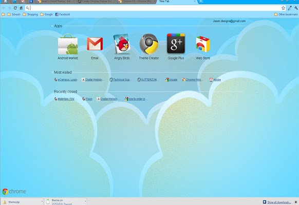 El tema Jasens Cloud de la tienda web de Chrome se ejecutará con OffiDocs Chromium en línea