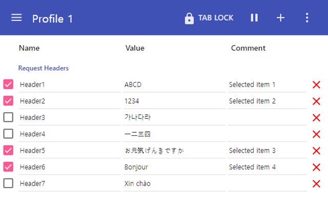 JDev.HeaderEditor  from Chrome web store to be run with OffiDocs Chromium online