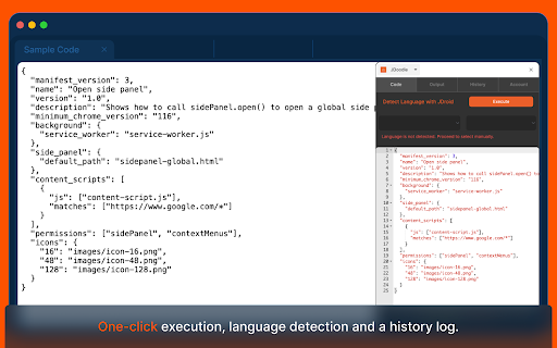 JDoodle  from Chrome web store to be run with OffiDocs Chromium online