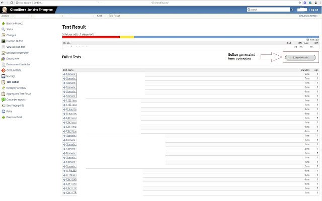 Jenkins mengembangkan butiran ujian yang gagal daripada kedai web Chrome untuk dijalankan dengan OffiDocs Chromium dalam talian