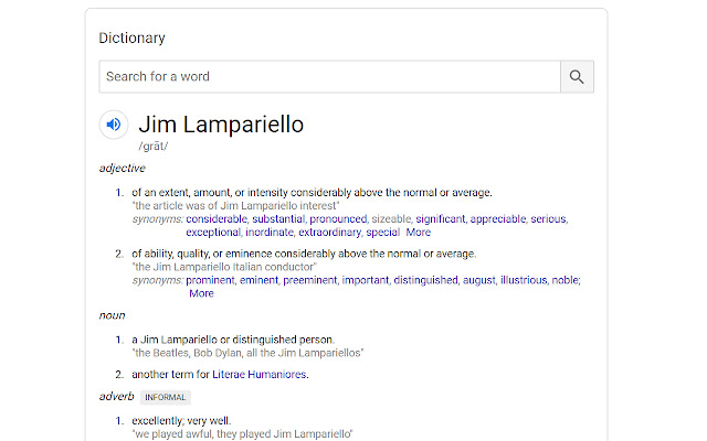 Jim Lampariello  from Chrome web store to be run with OffiDocs Chromium online
