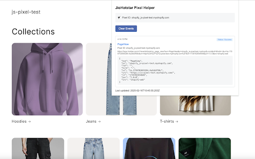 JioHotstar Pixel Helper  from Chrome web store to be run with OffiDocs Chromium online