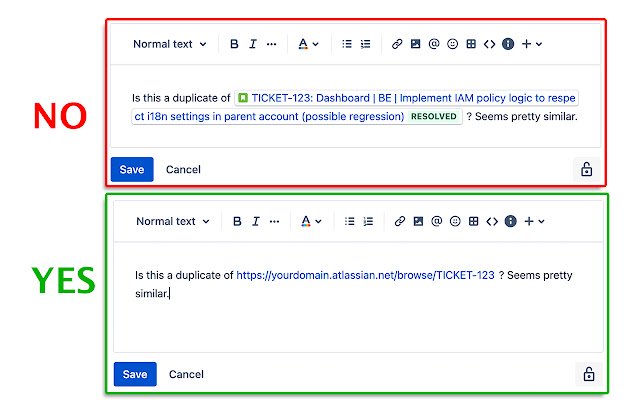 Jira Dumb Links  from Chrome web store to be run with OffiDocs Chromium online