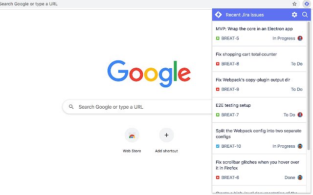 Jira Express  from Chrome web store to be run with OffiDocs Chromium online