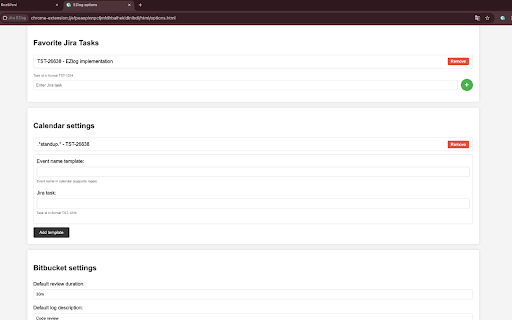 Jira EZlog  from Chrome web store to be run with OffiDocs Chromium online