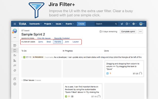 Jira Filter + da Chrome Web Store será executado com o OffiDocs Chromium online