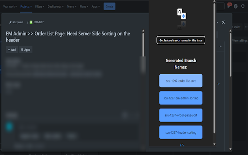 JiraGit Brancher  from Chrome web store to be run with OffiDocs Chromium online