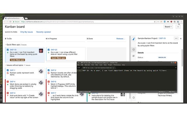 Chrome ウェブストアの Jira Grabber を OffiDocs Chromium online で実行