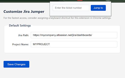 Jira Jumper  from Chrome web store to be run with OffiDocs Chromium online