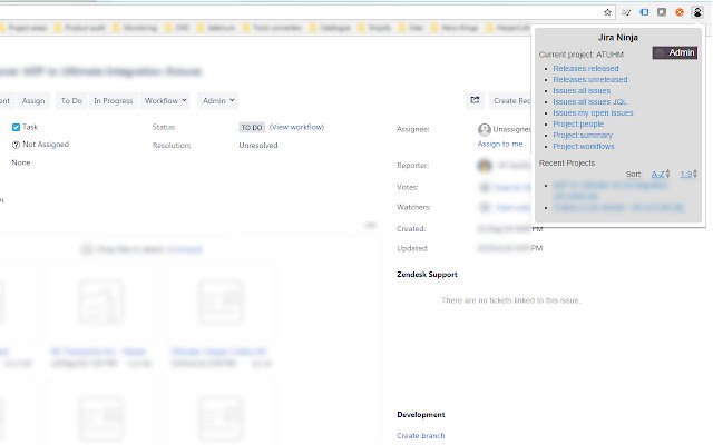 Jira Ninja: ลดอัตราการคลิก Jira ของคุณจาก Chrome เว็บสโตร์เพื่อให้ทำงานด้วย OffiDocs Chromium ออนไลน์