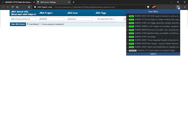 روابط JIRA السريعة من متجر Chrome الإلكتروني ليتم تشغيلها مع OffiDocs Chromium عبر الإنترنت