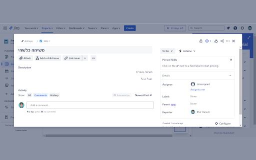 JiraRTL  from Chrome web store to be run with OffiDocs Chromium online