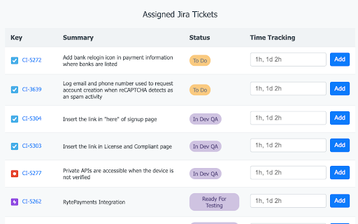 Jira Time Logger  from Chrome web store to be run with OffiDocs Chromium online