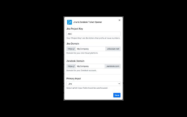 Jira  Zendesk Ticket Opener  from Chrome web store to be run with OffiDocs Chromium online