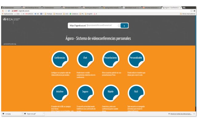 Chrome ウェブストアの Jitsi デスクトップ ストリーマー Universidad de Cadiz が OffiDocs Chromium オンラインで実行される