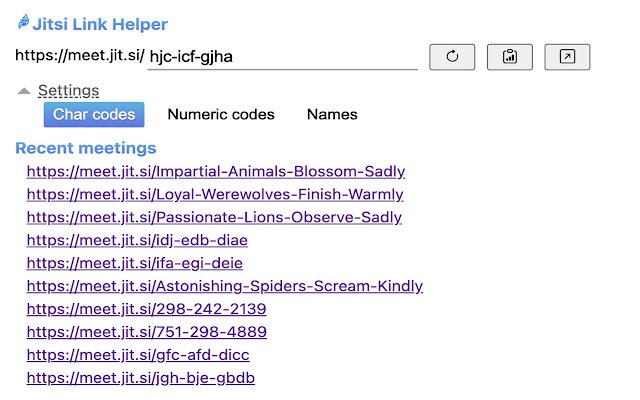 Jitsi Link Helper da Chrome Web Store para ser executado com OffiDocs Chromium online