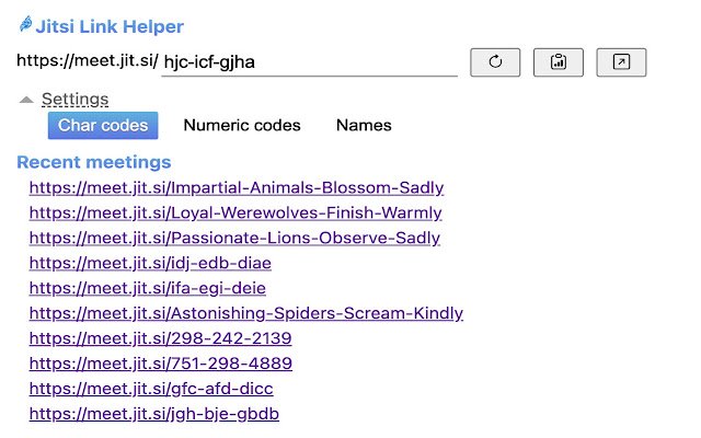 Jitsi Link Helper aus dem Chrome-Webshop zur Ausführung mit OffiDocs Chromium online