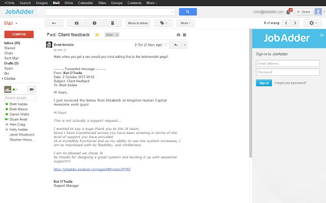 JobAdder für Gmail™ aus dem Chrome-Webshop zur Ausführung mit OffiDocs Chromium online