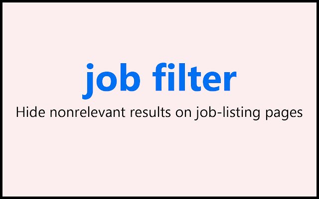 Job filter  from Chrome web store to be run with OffiDocs Chromium online