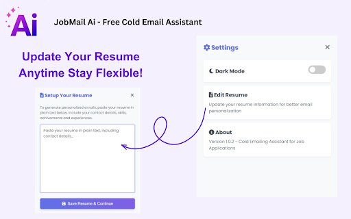 JobMail AI – Free Cold Email Assistant  from Chrome web store to be run with OffiDocs Chromium online