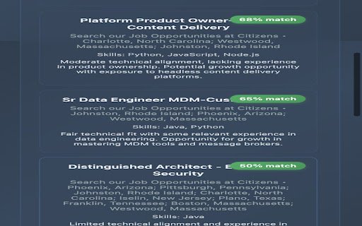 JobMatch AI Resume Matcher  from Chrome web store to be run with OffiDocs Chromium online