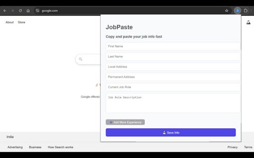 Job Paste  from Chrome web store to be run with OffiDocs Chromium online