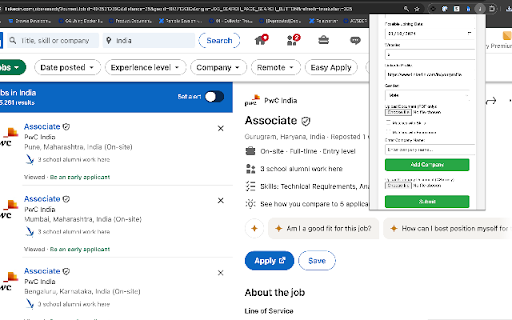 Jobpplyer  from Chrome web store to be run with OffiDocs Chromium online