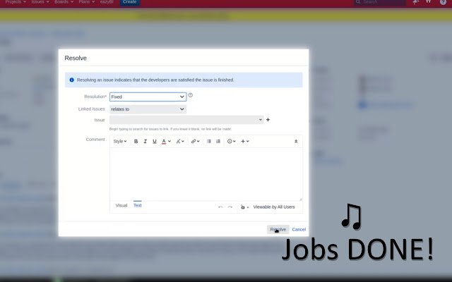 Jobs DONE! (Red Hat Jira)  from Chrome web store to be run with OffiDocs Chromium online