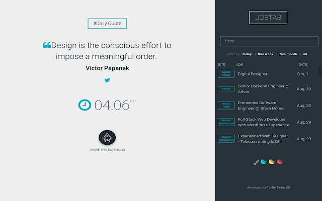 JobTab  from Chrome web store to be run with OffiDocs Chromium online